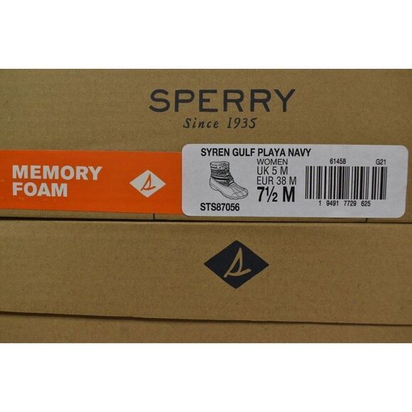 Sperry Top Sider Womens Size 7.5 Syren Gulf Playa Navy Blue Duck Boots - Picture 12 of 13